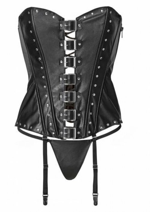 Черный корсет с пряжками, размер S photo 1