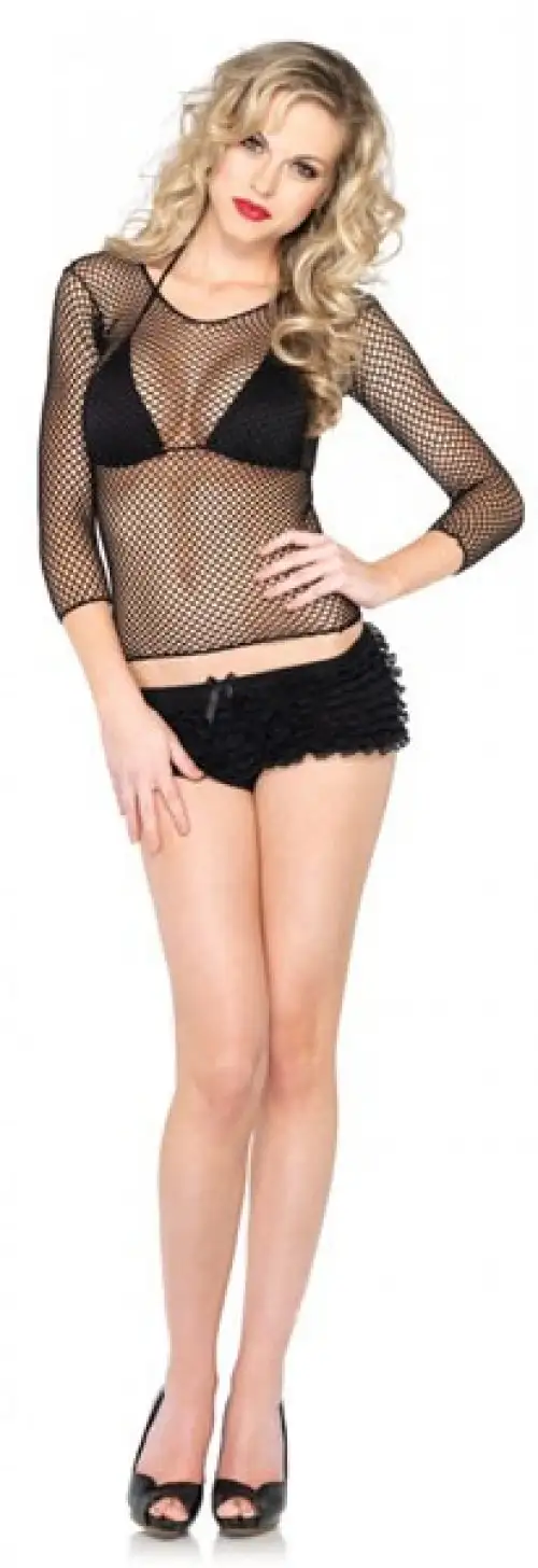 Боди в сеточку LYCRA INDUSTRIAL FISHNET LONG SLEEVES BLACK photo 1