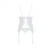 Корсет с пажами, трусики с ажурным декором и открытым шагом Ursula Corset white S/M — Passion photo 4