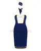 Эротический костюм стюардессы Obsessive Stewardess uniform XS/S, blue, платье, пилотка, шарф, манжет photo 3