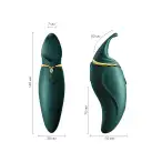 Вибратор 2в1 с язычком Zalo — Hero Jewel Green, кристалл Swarovski photo 2