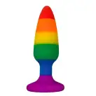 Силиконовая анальная пробка Wooomy Hiperloo Silicone Rainbow Plug L, диаметр 3,9 см, длина 13,1 см photo 1