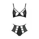 Комплект из эко-кожи Passion Tamaris Set black S/M, бюстгальтер и трусики photo 3