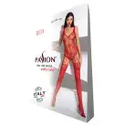Ажурный бодистокинг с имитацией чулок Passion BS074 red photo 4