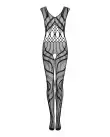 Сетчатый бодистокинг с вырезами и рисунком Obsessive Bodystocking G328 S/M/L, черный, комбинезон photo 5