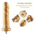 Золотой фаллоимитатор Hismith 6.8″ Golden Silicone Dildo, система KlicLok photo 2
