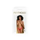 Трусики-тонг Penthouse Dangerous Darling L/XL Red, кружево, высокая посадка, вырез спереди, бантик photo 3