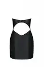 Мини-платье из экокожи Passion Celine Chemise 6XL/7XL black, шнуровка, трусики в комплекте photo 4